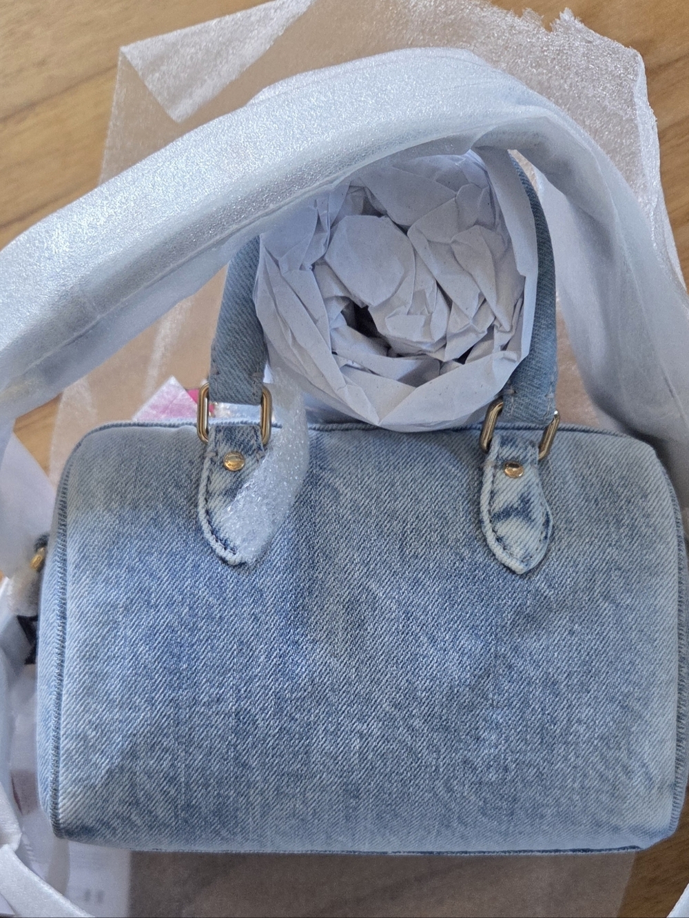 NWT COACH Mini Rowan In LOVED DENIM With CHARMS, In Orig Packaging 🩷🔑 - Picture 4 of 16